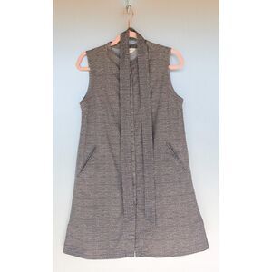 Metiseko Brown White Organic Cotton Belted Sleeveless Shift Dress Size M